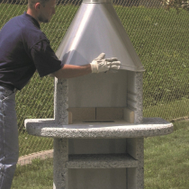 Osazení krbu střechou